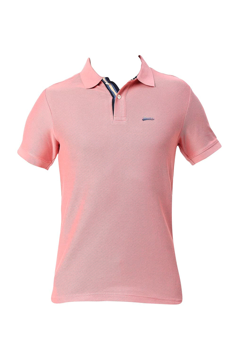 BASICS MUSCLE FIT ROSE TAN COTTON POLO T-SHIRT