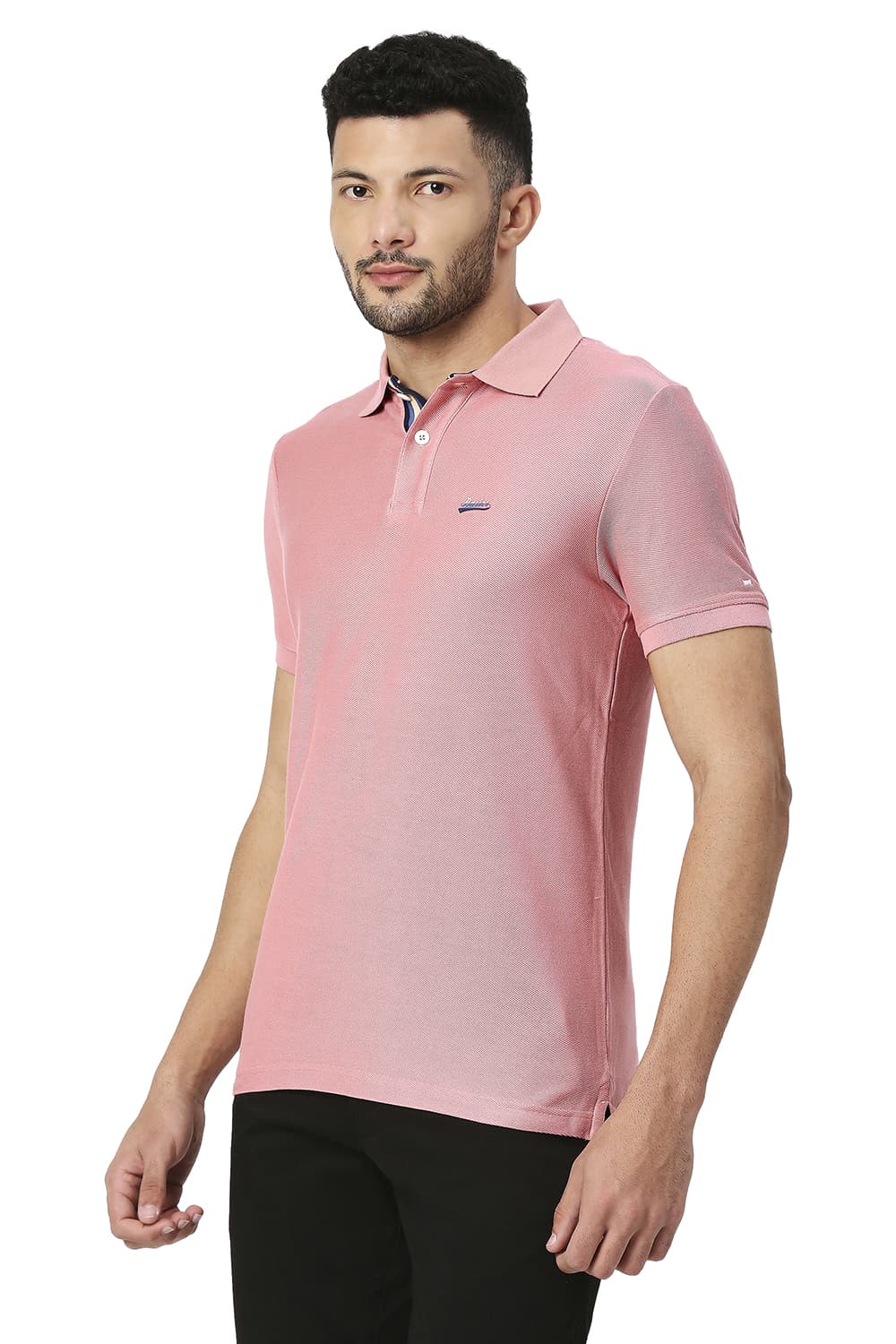 BASICS MUSCLE FIT COTTON POLO T-SHIRT