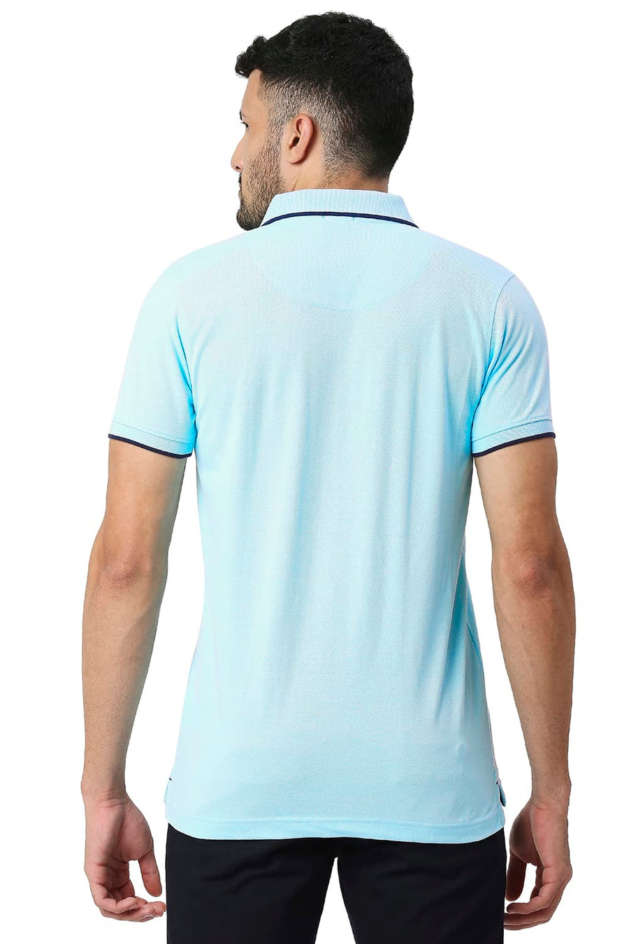 BASICS MUSCLE FIT TROPICAL BREEZE COTTON POLYESTER POLO T-SHIRT