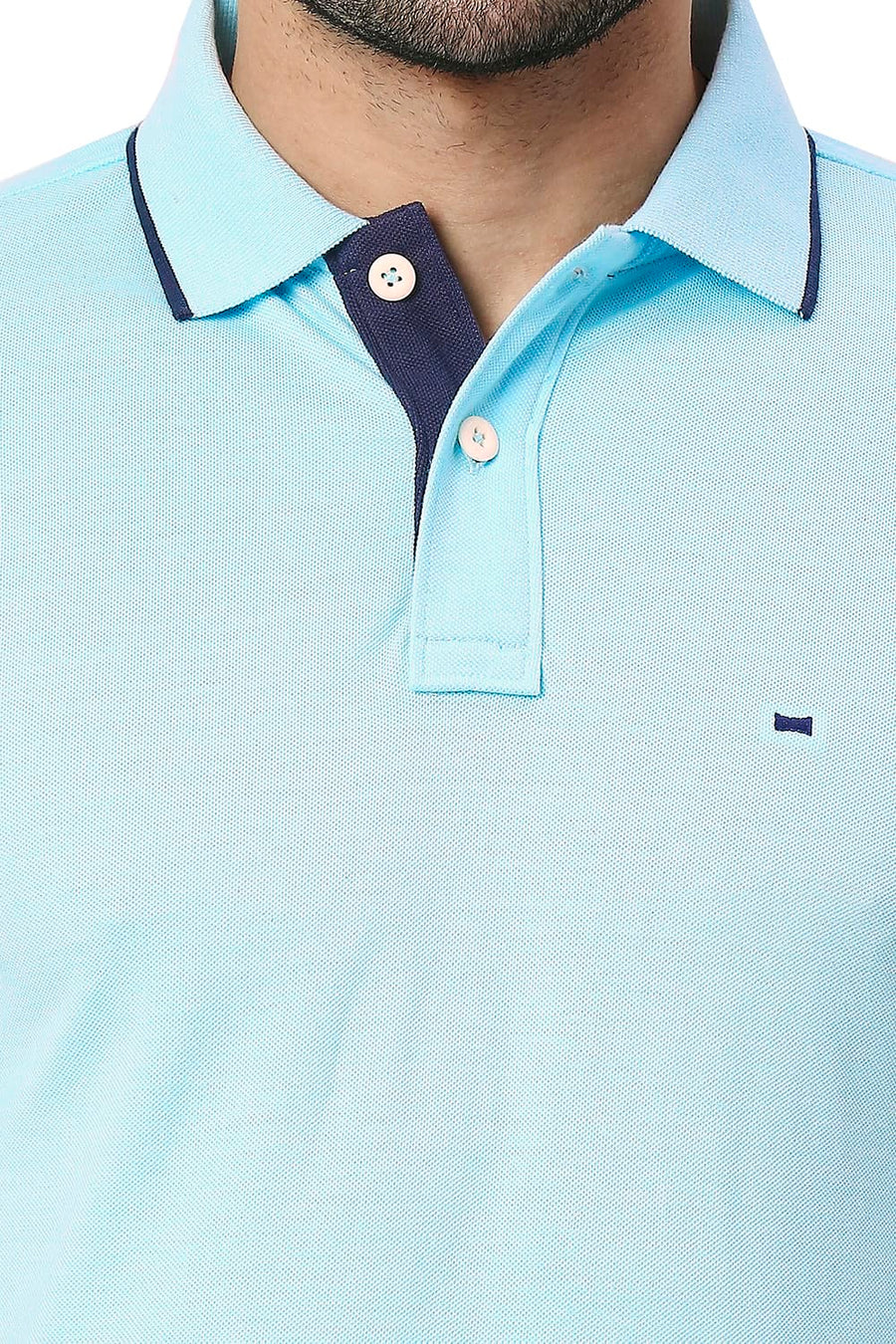 BASICS MUSCLE FIT TROPICAL BREEZE COTTON POLYESTER POLO T-SHIRT