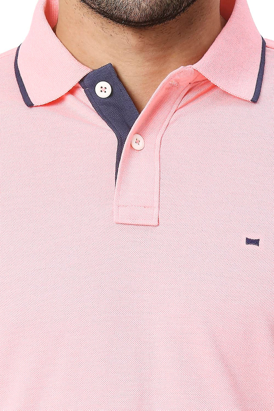 BASICS MUSCLE FIT MUREX SHELL COTTON POLYESTER POLO T-SHIRT