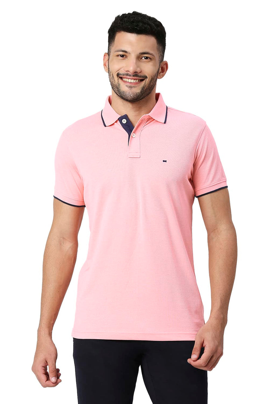 BASICS MUSCLE FIT MUREX SHELL COTTON POLYESTER POLO T-SHIRT