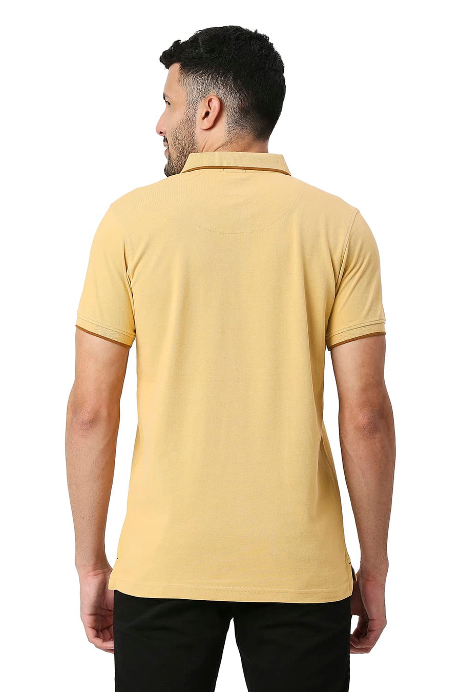 BASICS MUSCLE FIT TAFFY COTTON POLO T-SHIRT