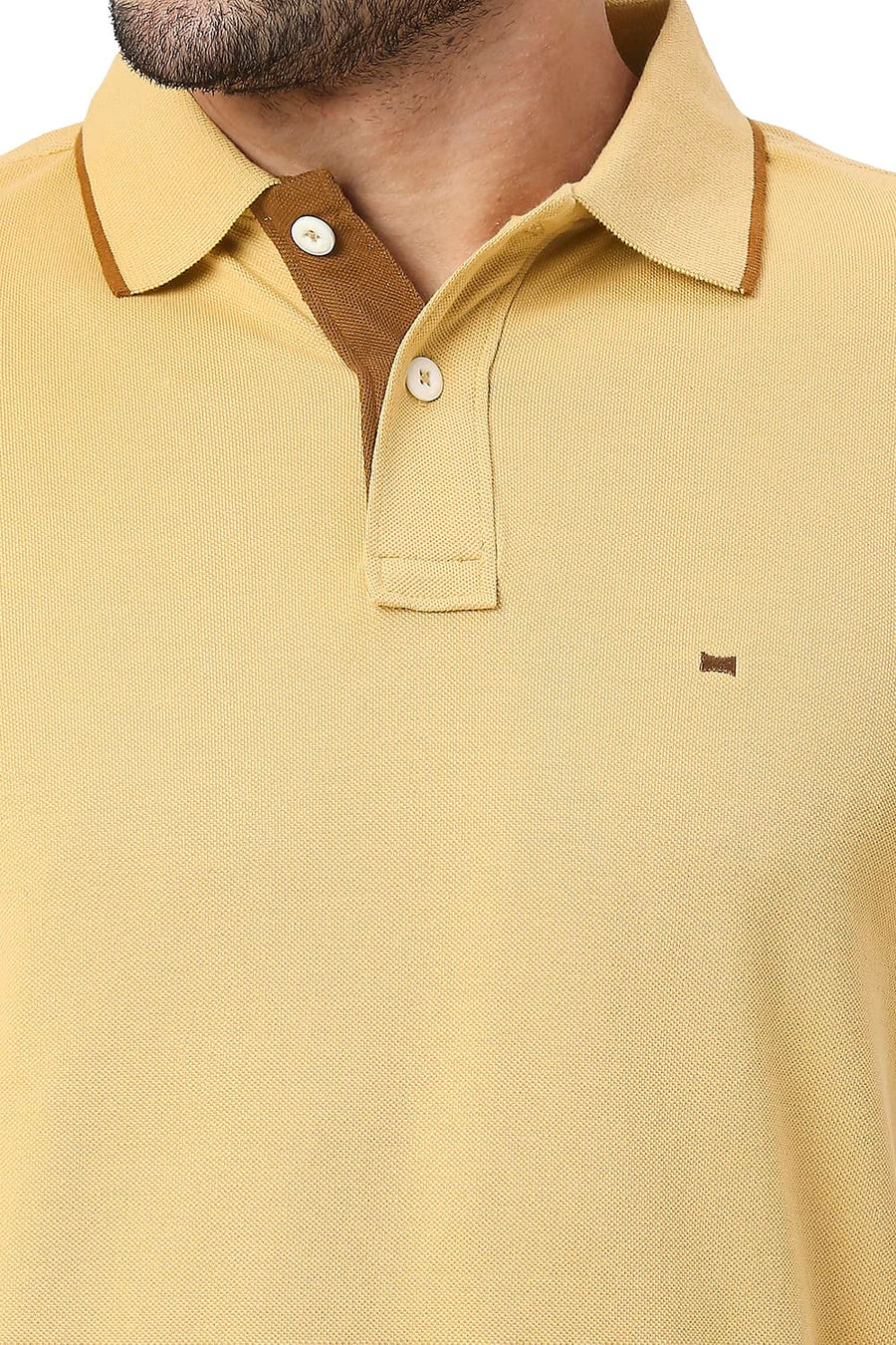 BASICS MUSCLE FIT TAFFY COTTON POLO T-SHIRT