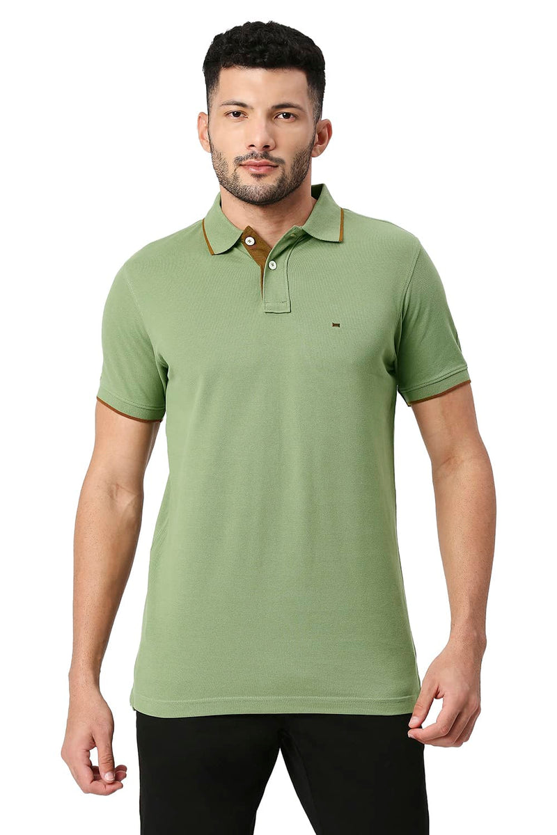 BASICS MUSCLE FIT COTTON POLYESTER POLO T-SHIRT