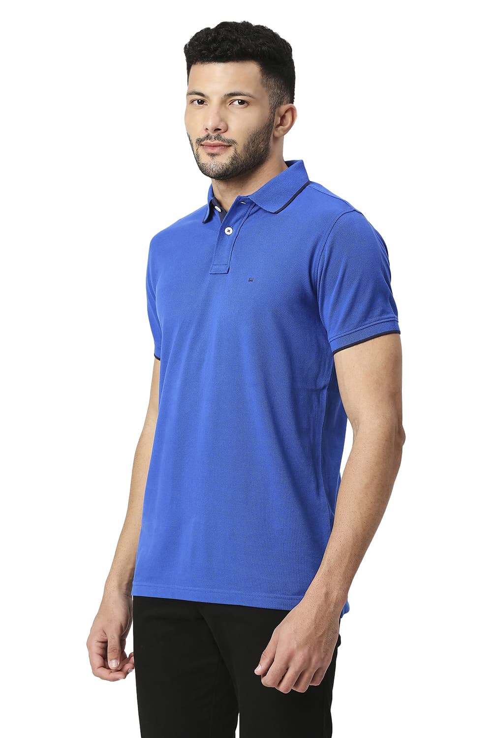 BASICS MUSCLE FIT COTTON POLYESTER POLO T-SHIRT