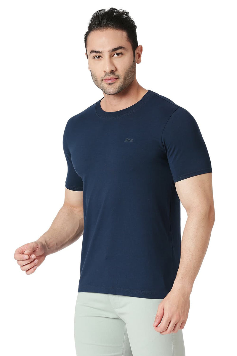 BASICS MUSCLE FIT COTTON STRETCH CREW T-SHIRT