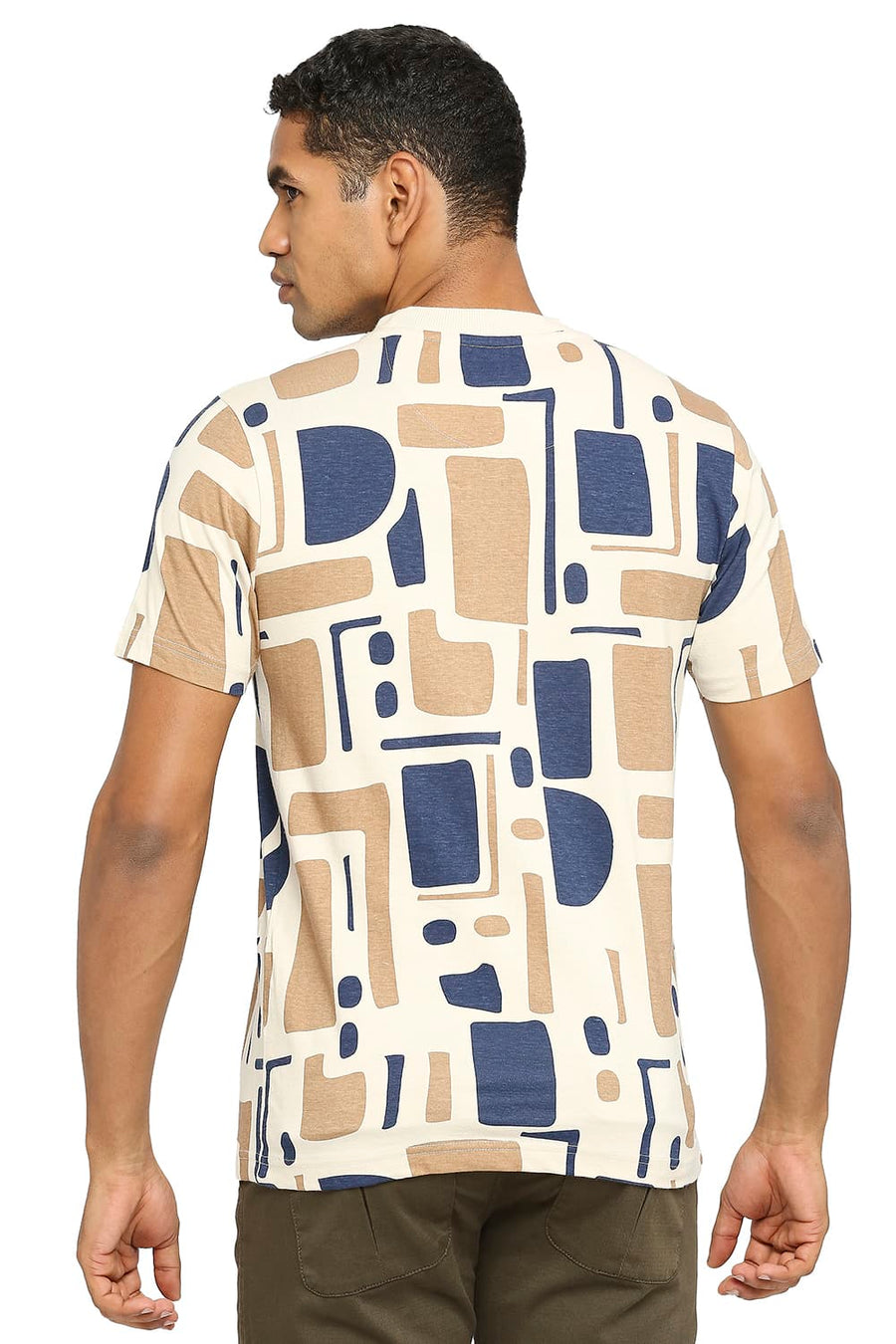 BASICS MUSCLE FIT SHEER BLISS PRINTED CREW T-SHIRT