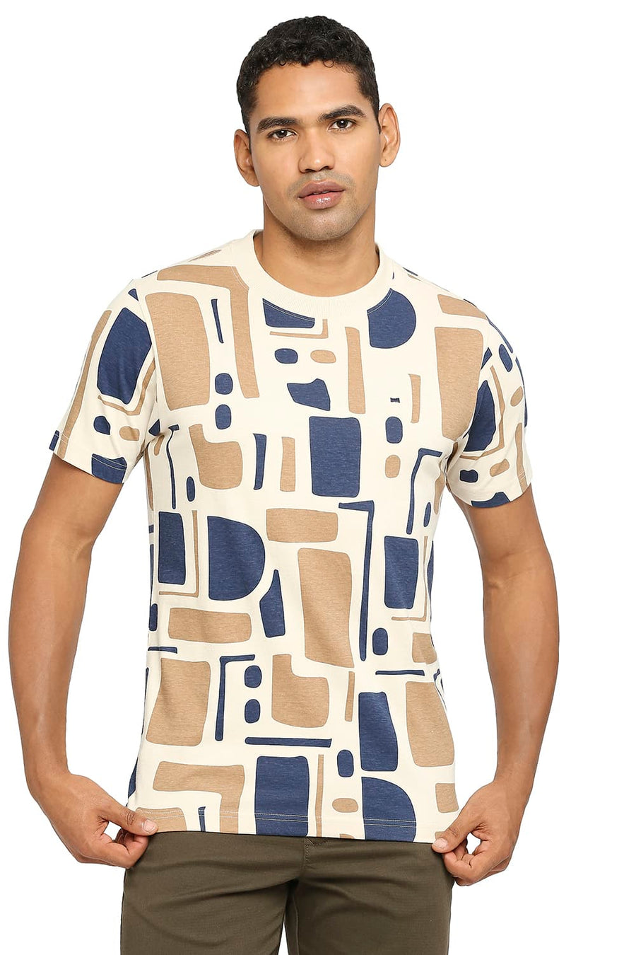 BASICS MUSCLE FIT SHEER BLISS PRINTED CREW T-SHIRT