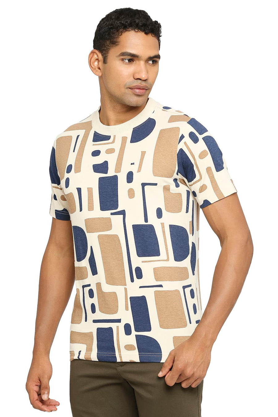 BASICS MUSCLE FIT SHEER BLISS PRINTED CREW T-SHIRT