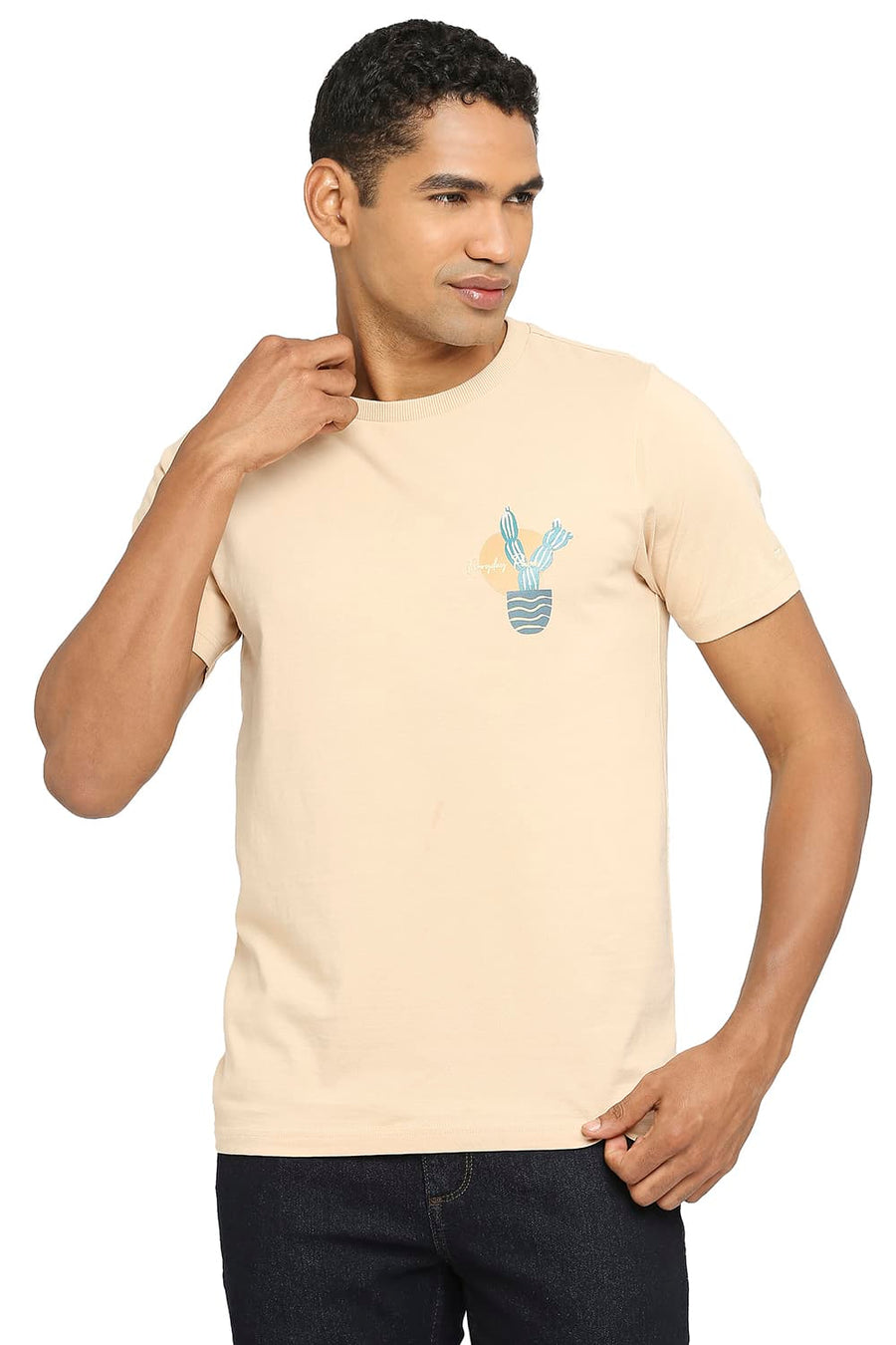 BASICS MUSCLE FIT HAZELNUT CREW T-SHIRT