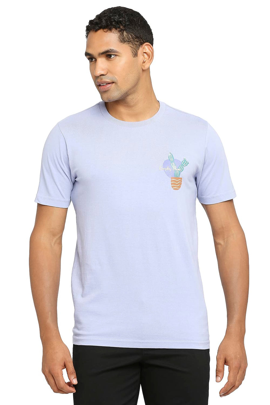 BASICS MUSCLE FIT THISTLE DOWN CREW T-SHIRT