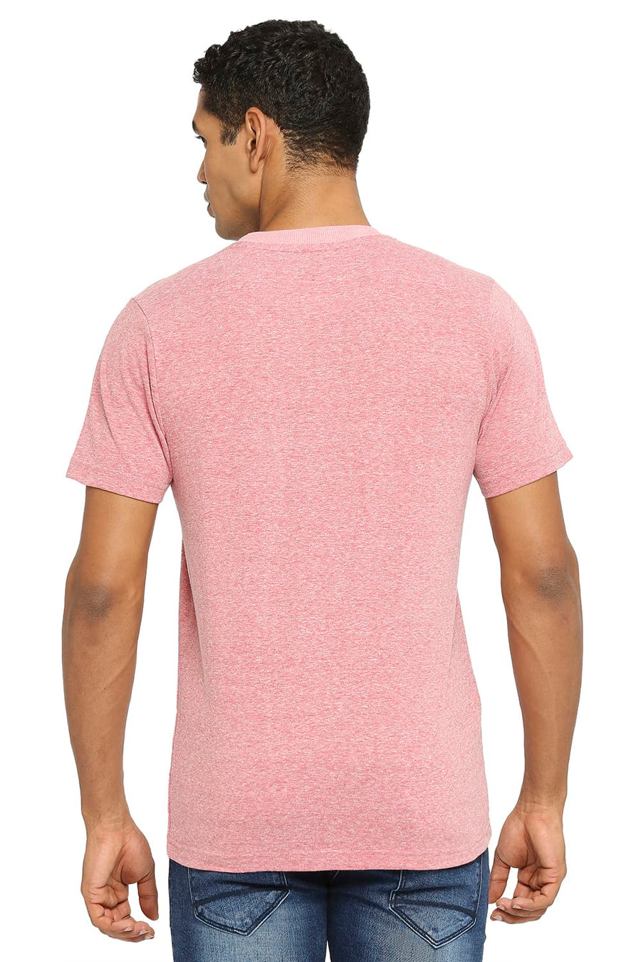 BASICS MUSCLE FIT SLATE ROSE CREW T-SHIRT