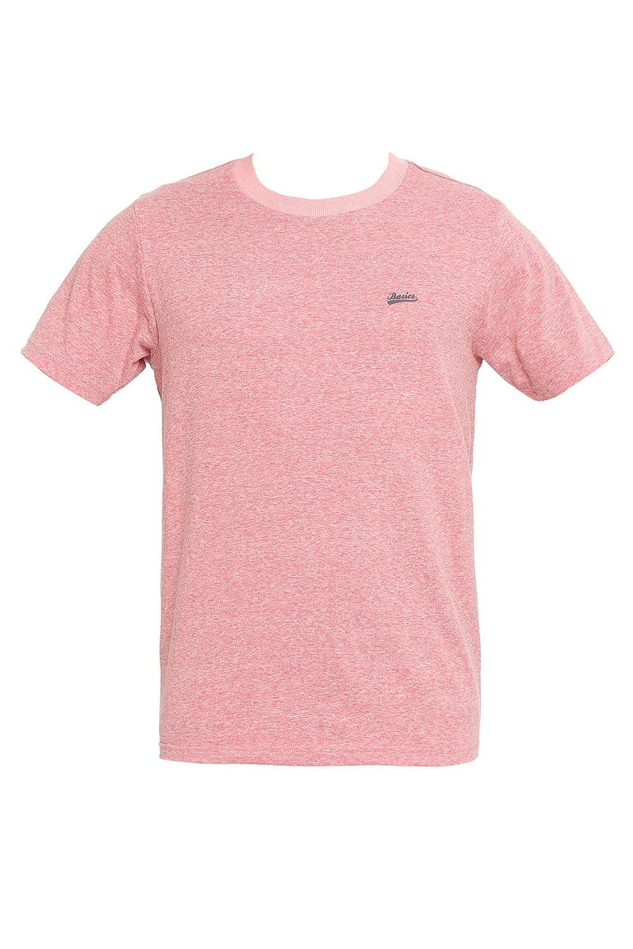 BASICS MUSCLE FIT SLATE ROSE CREW T-SHIRT