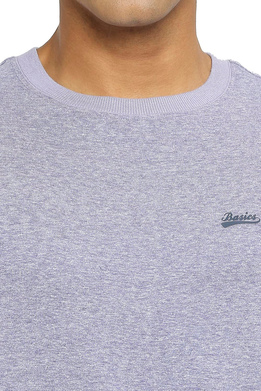 BASICS MUSCLE FIT DUSTED PERI CREW T-SHIRT