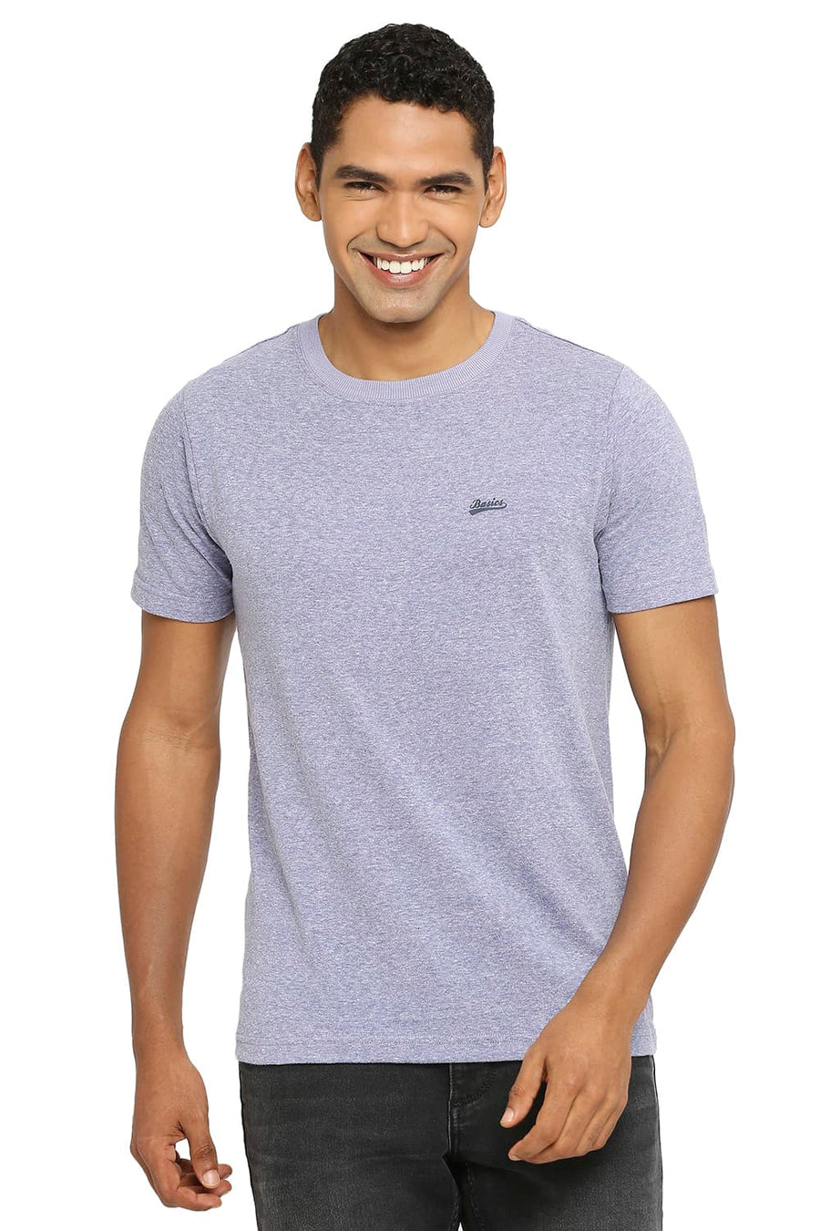 BASICS MUSCLE FIT DUSTED PERI CREW T-SHIRT