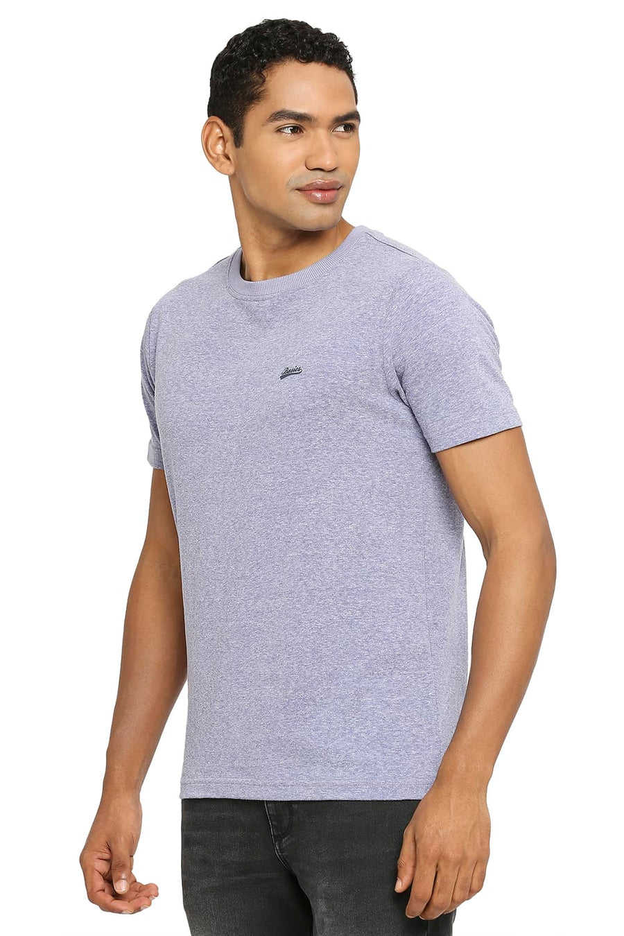 BASICS MUSCLE FIT DUSTED PERI CREW T-SHIRT