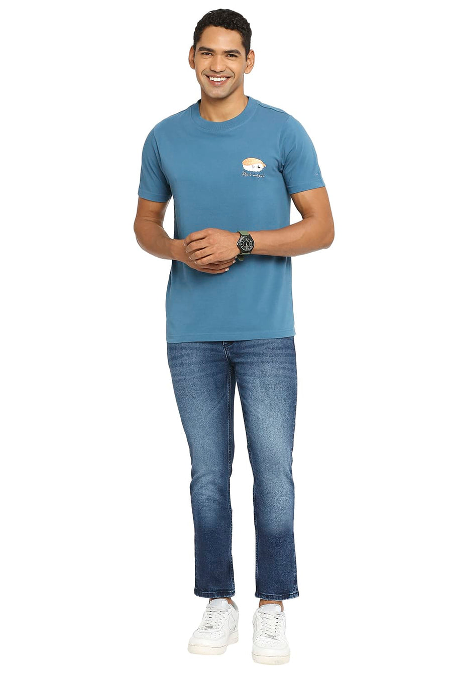 BASICS MUSCLE FIT MIDNIGHT CREW T-SHIRT