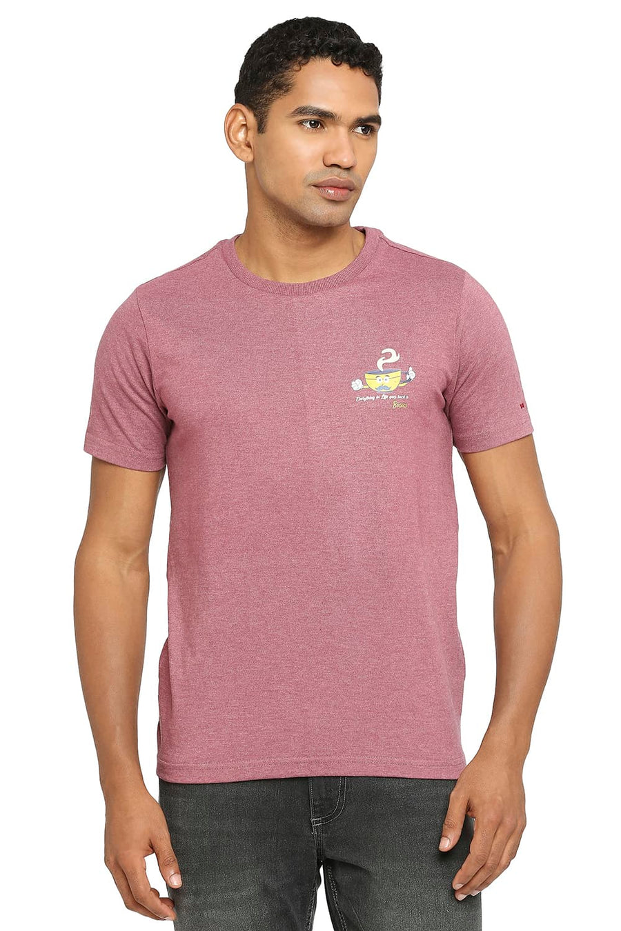 BASICS MUSCLE FIT RENAISSANCE ROSE CREW T-SHIRT