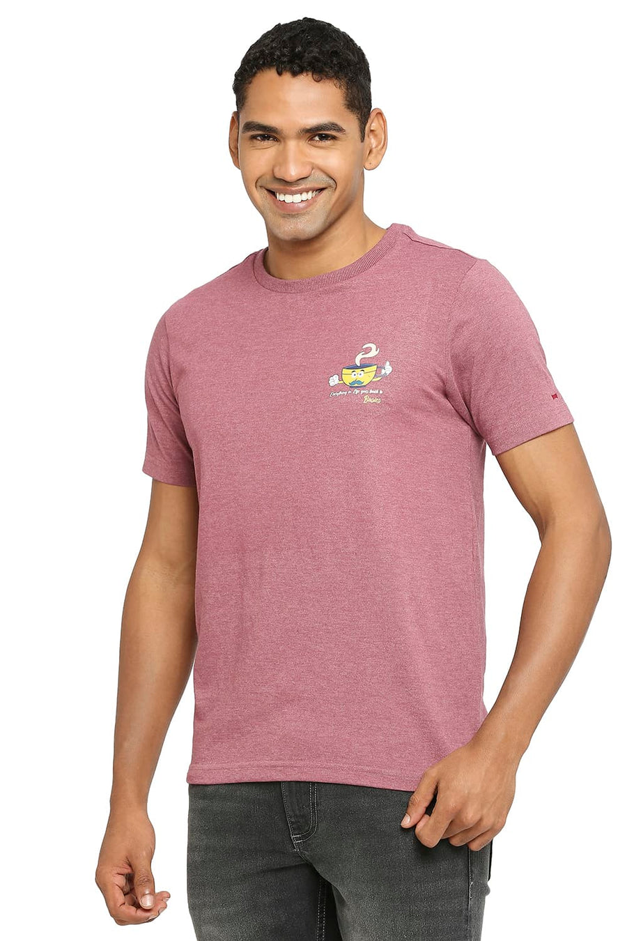 BASICS MUSCLE FIT RENAISSANCE ROSE CREW T-SHIRT