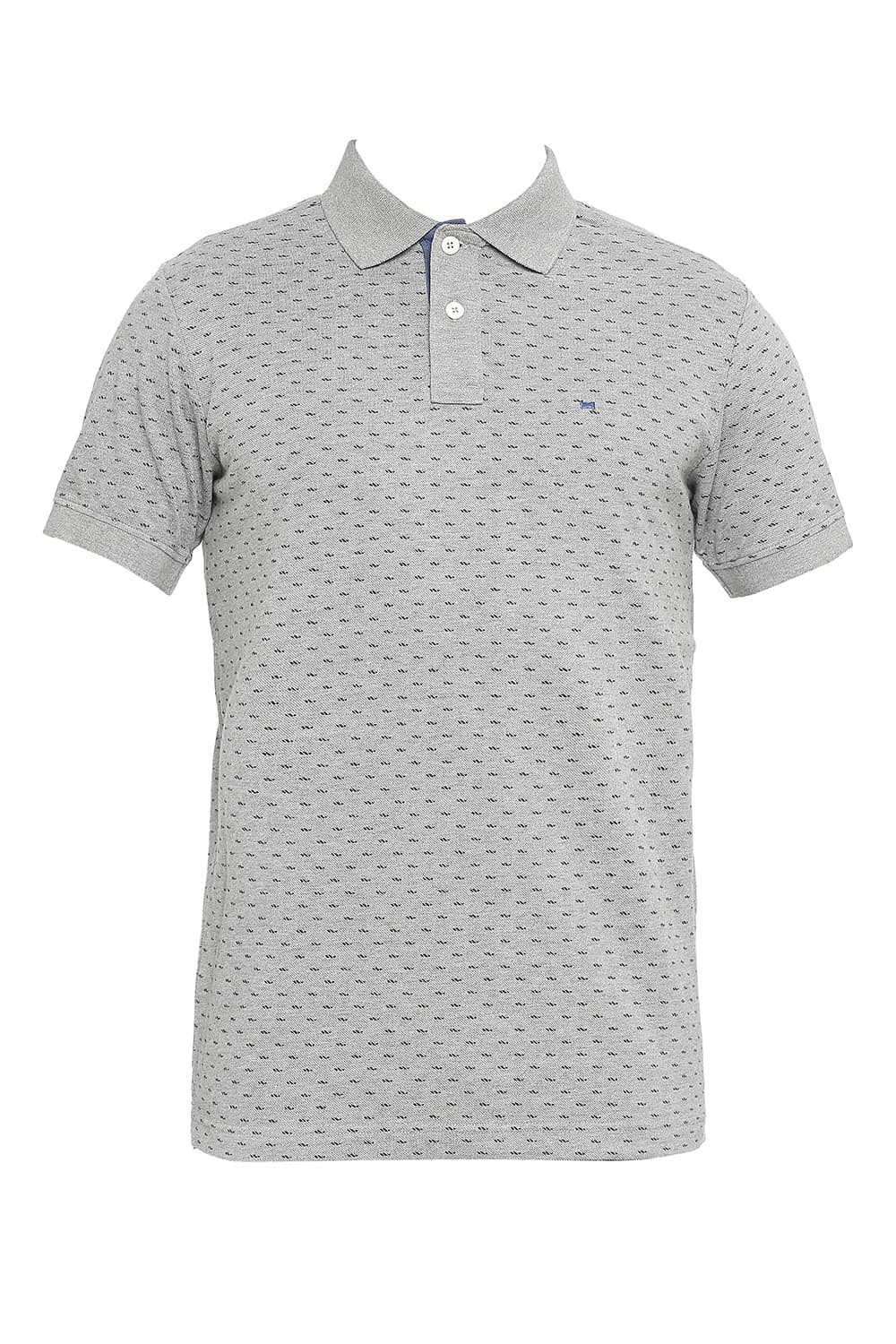 BASICS MUSCLE FIT PRINTED POLO T-SHIRT