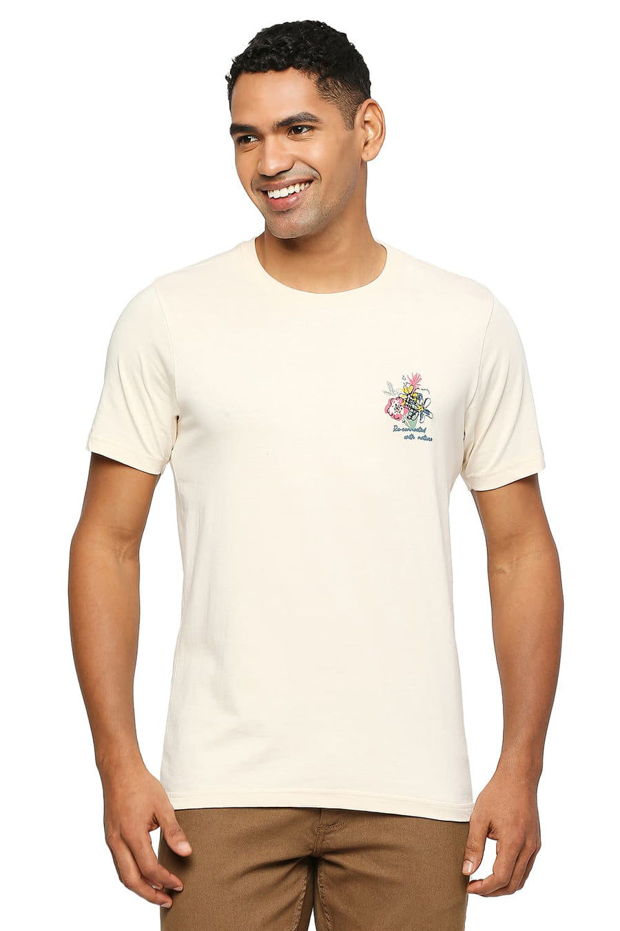 BASICS MUSCLE FIT BUTTERCREAM CREW T-SHIRT