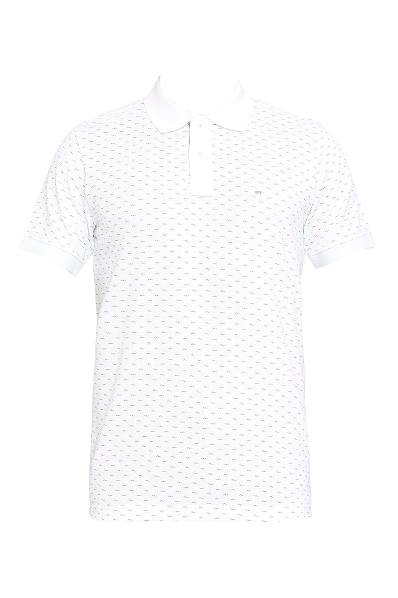 BASICS MUSCLE FIT PRINTED POLO T-SHIRT