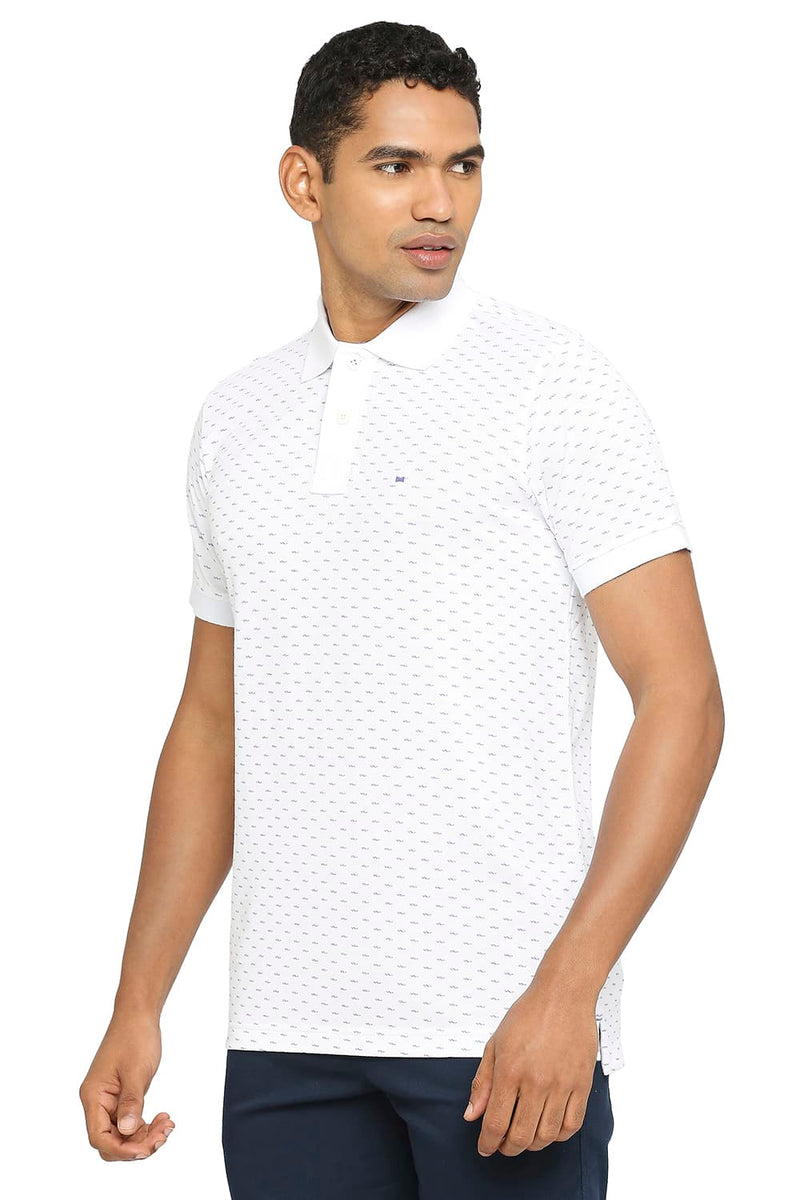 BASICS MUSCLE FIT PRINTED POLO T-SHIRT