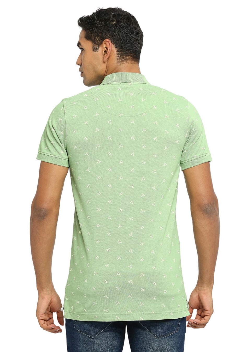 BASICS MUSCLE FIT TENDRIL PRINTED POLO T-SHIRT