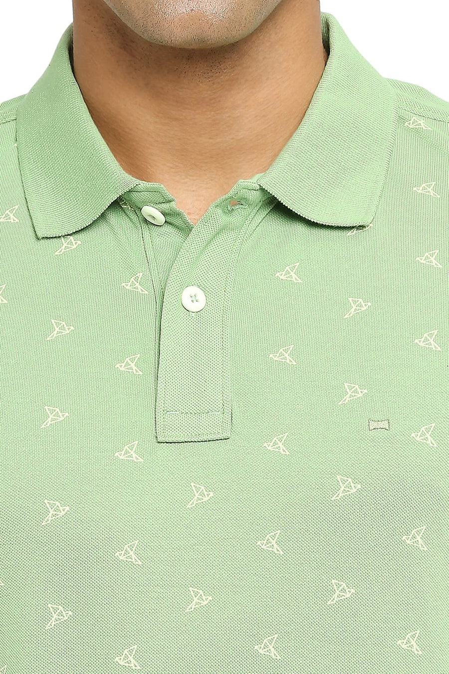 BASICS MUSCLE FIT TENDRIL PRINTED POLO T-SHIRT