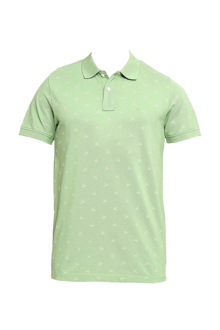 BASICS MUSCLE FIT TENDRIL PRINTED POLO T-SHIRT