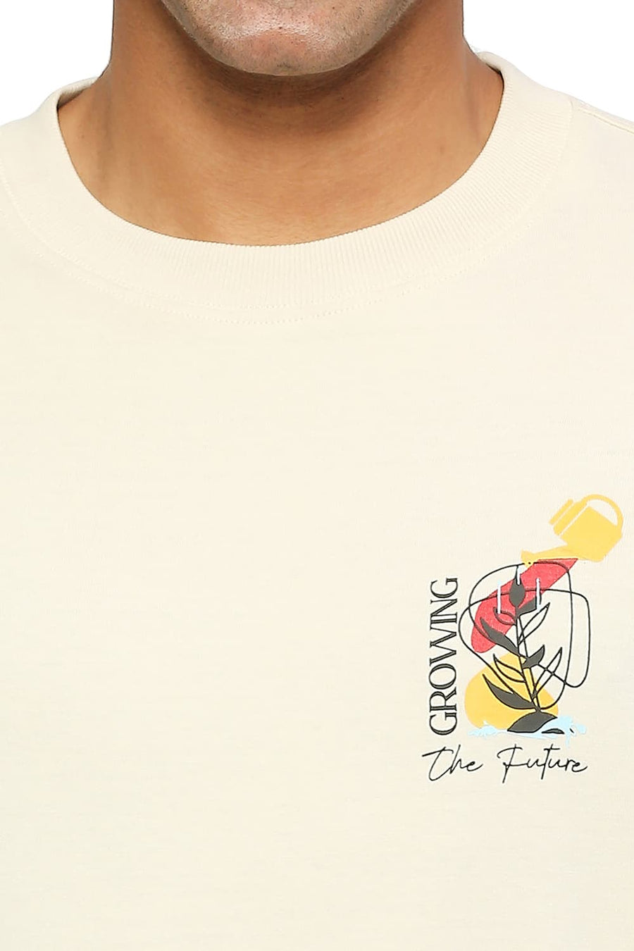 BASICS MUSCLE FIT SUMMER SAND CREW T-SHIRT