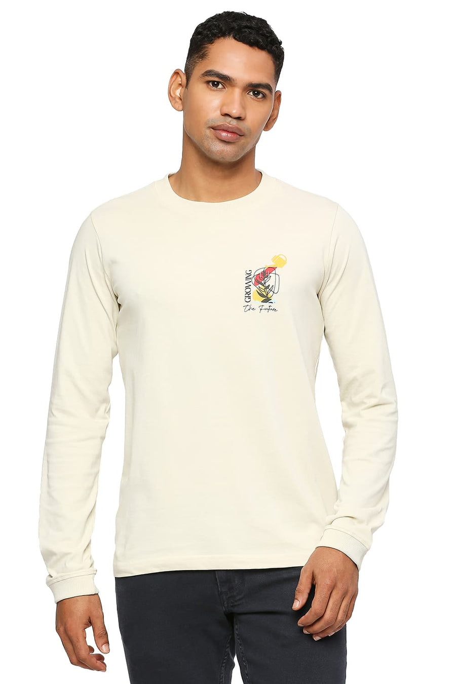 BASICS MUSCLE FIT SUMMER SAND CREW T-SHIRT