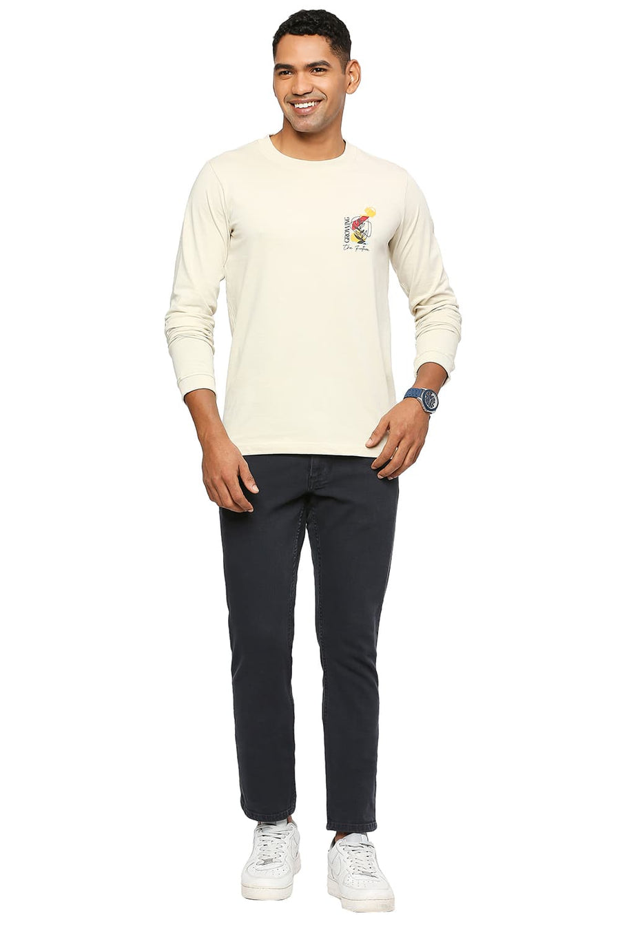 BASICS MUSCLE FIT SUMMER SAND CREW T-SHIRT