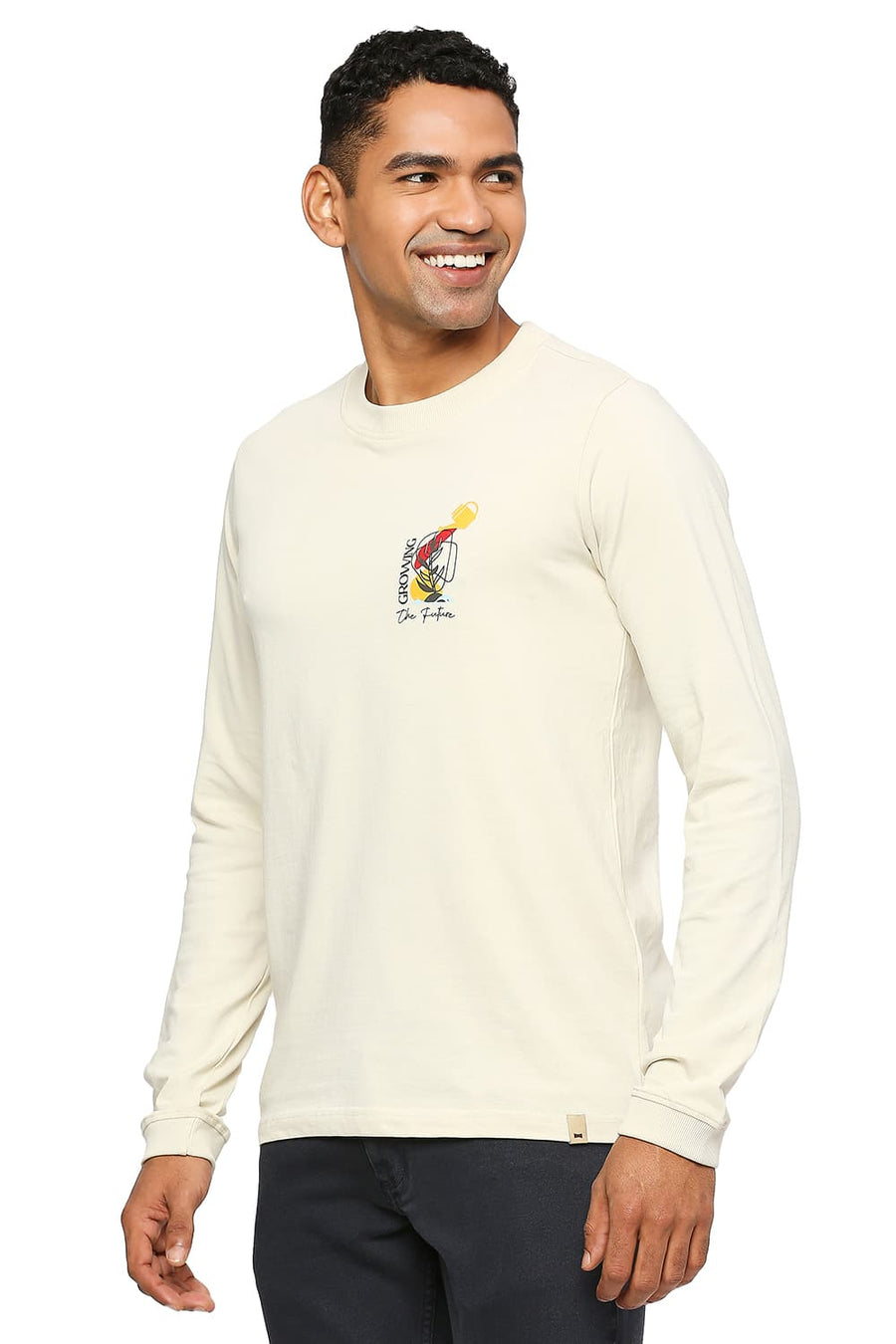 BASICS MUSCLE FIT SUMMER SAND CREW T-SHIRT