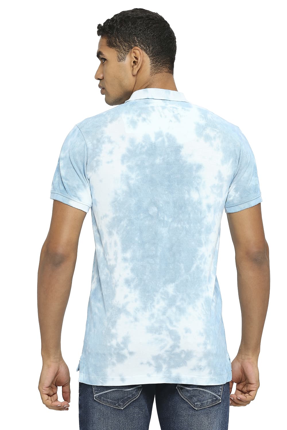 BASICS MUSCLE FIT TIE DYE POLO T-SHIRT