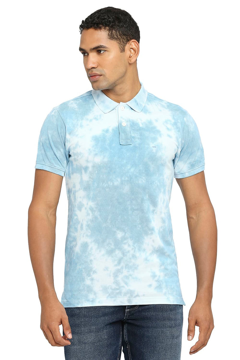 BASICS MUSCLE FIT TIE DYE POLO T-SHIRT