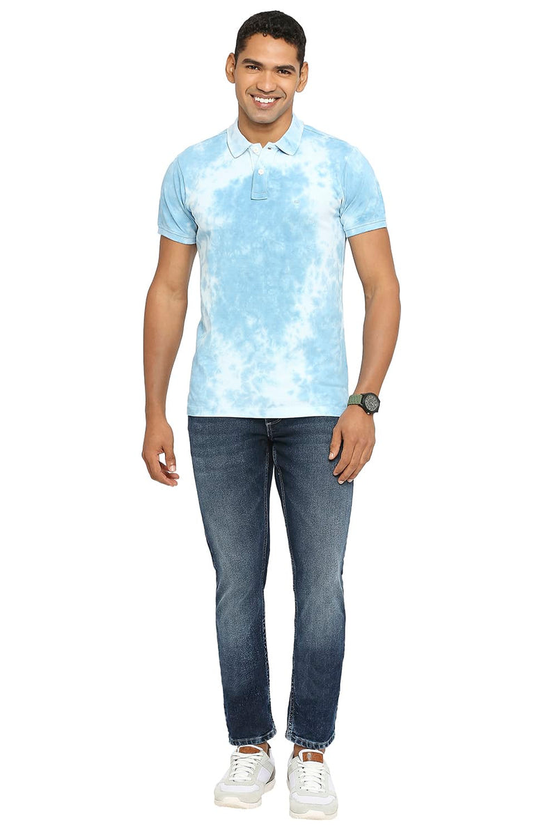 BASICS MUSCLE FIT TIE DYE POLO T-SHIRT