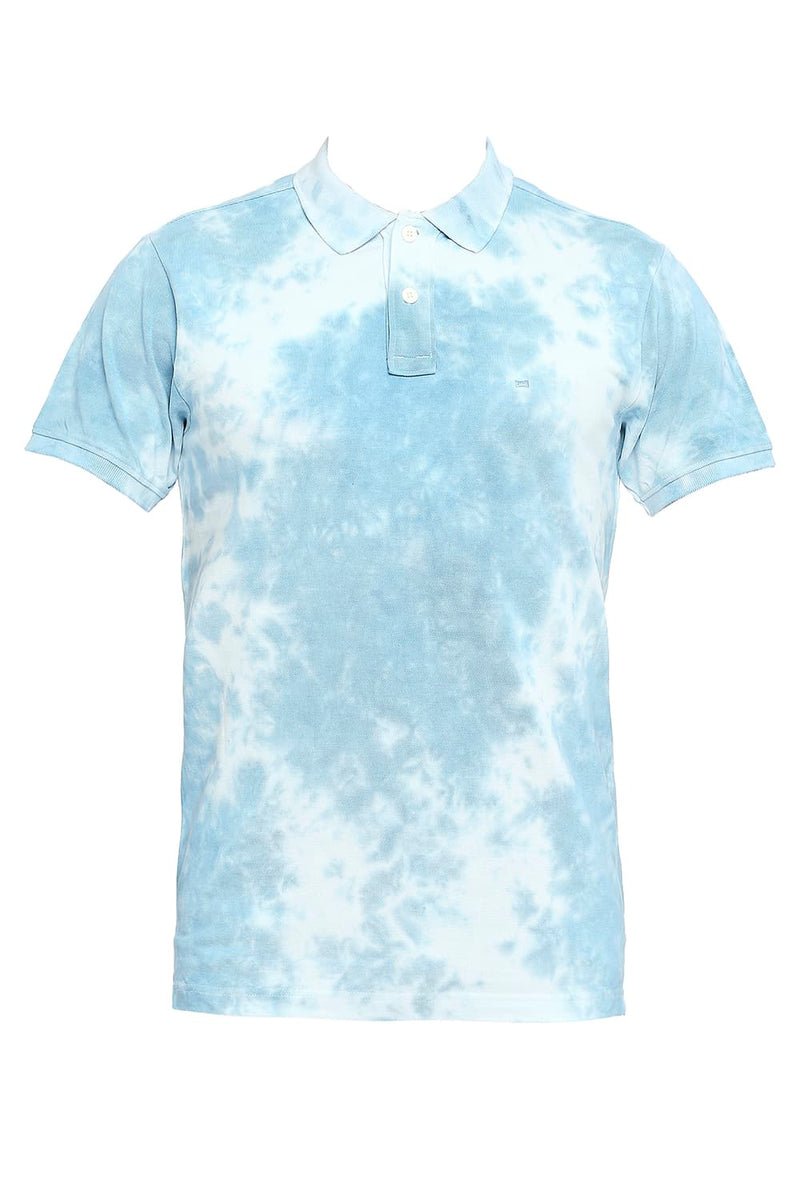 BASICS MUSCLE FIT TIE DYE POLO T-SHIRT