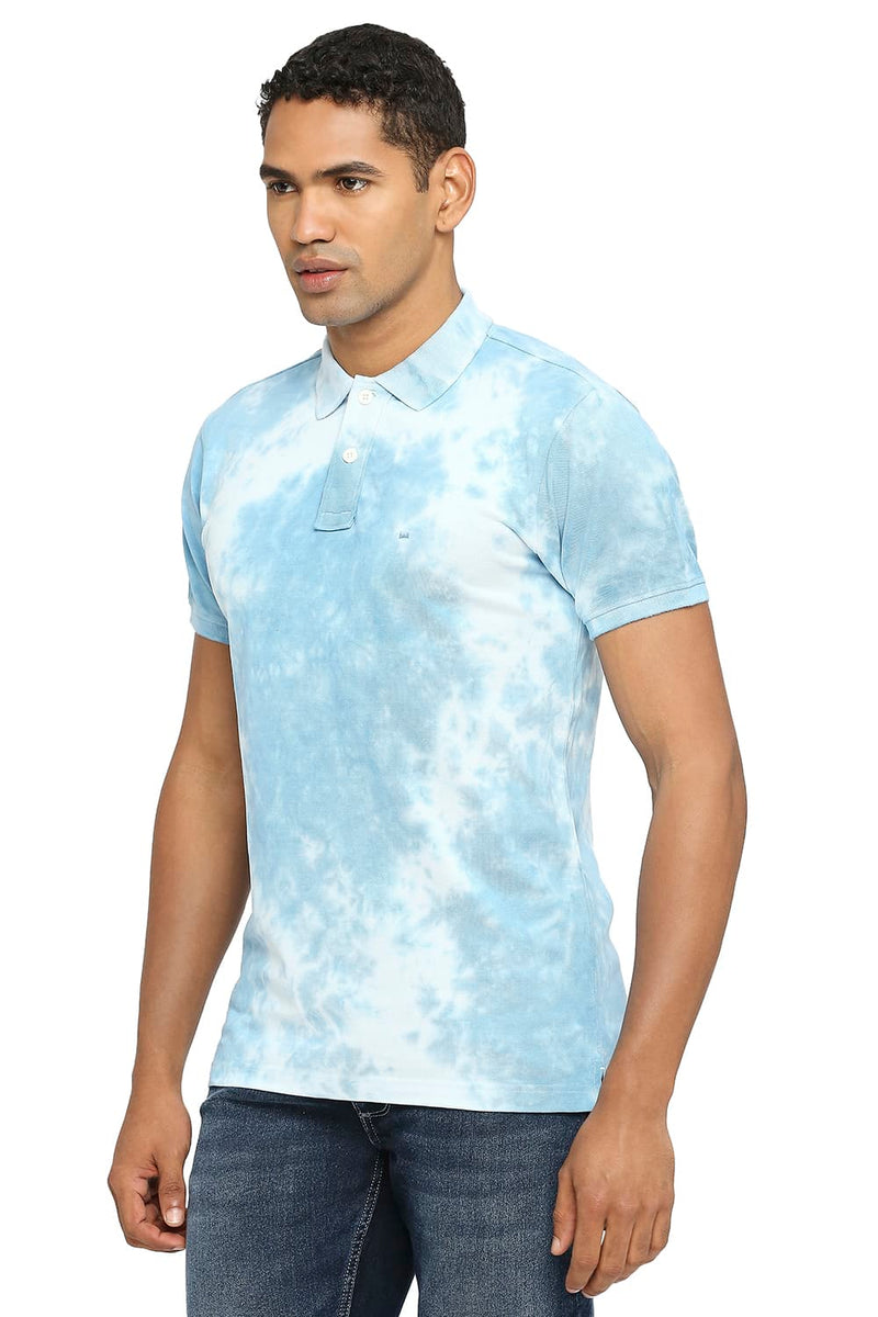 BASICS MUSCLE FIT TIE DYE POLO T-SHIRT