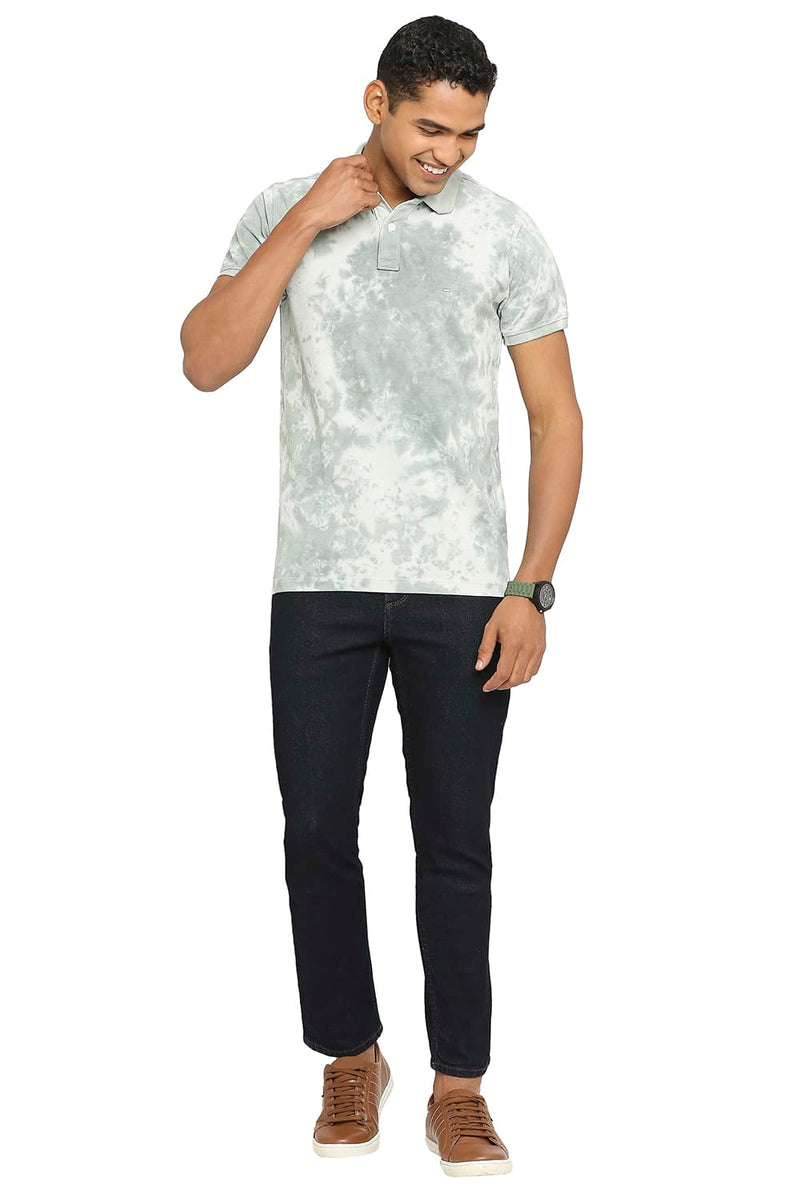 BASICS MUSCLE FIT TIE DYE POLO T-SHIRT