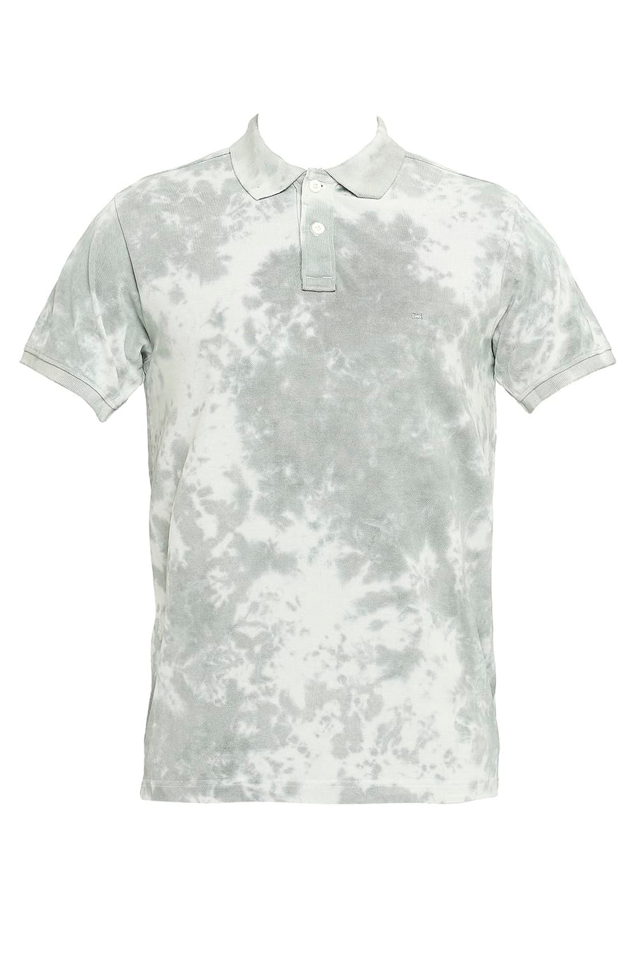 BASICS MUSCLE FIT GRAY FOX TIE DYE POLO T-SHIRT