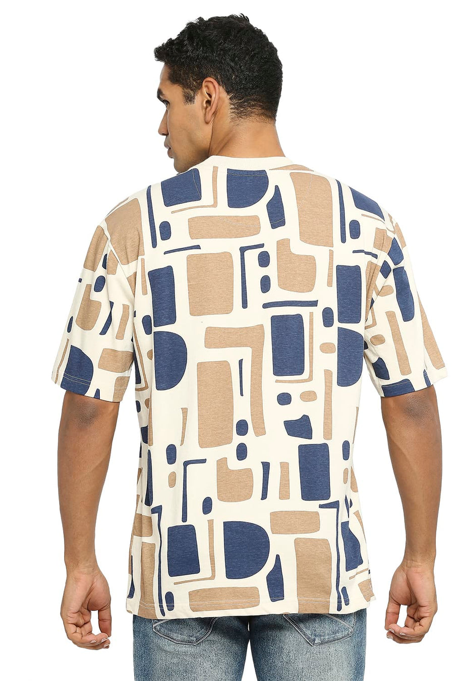 BASICS RELAXED FIT SHEER BLISS PRINTED CREW T-SHIRT