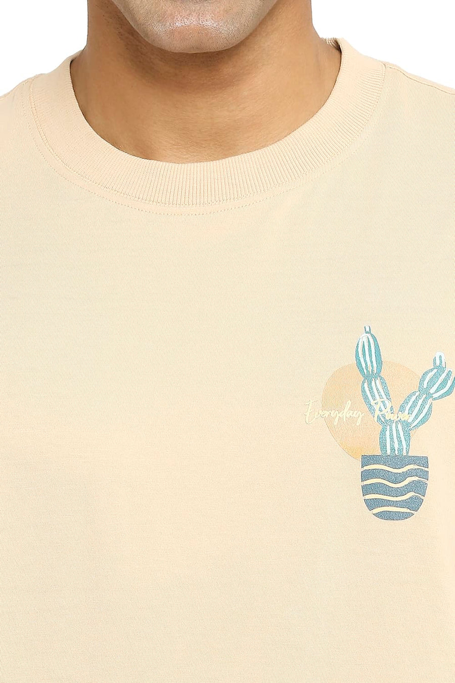 BASICS RELAXED FIT HAZELNUT CREW T-SHIRT