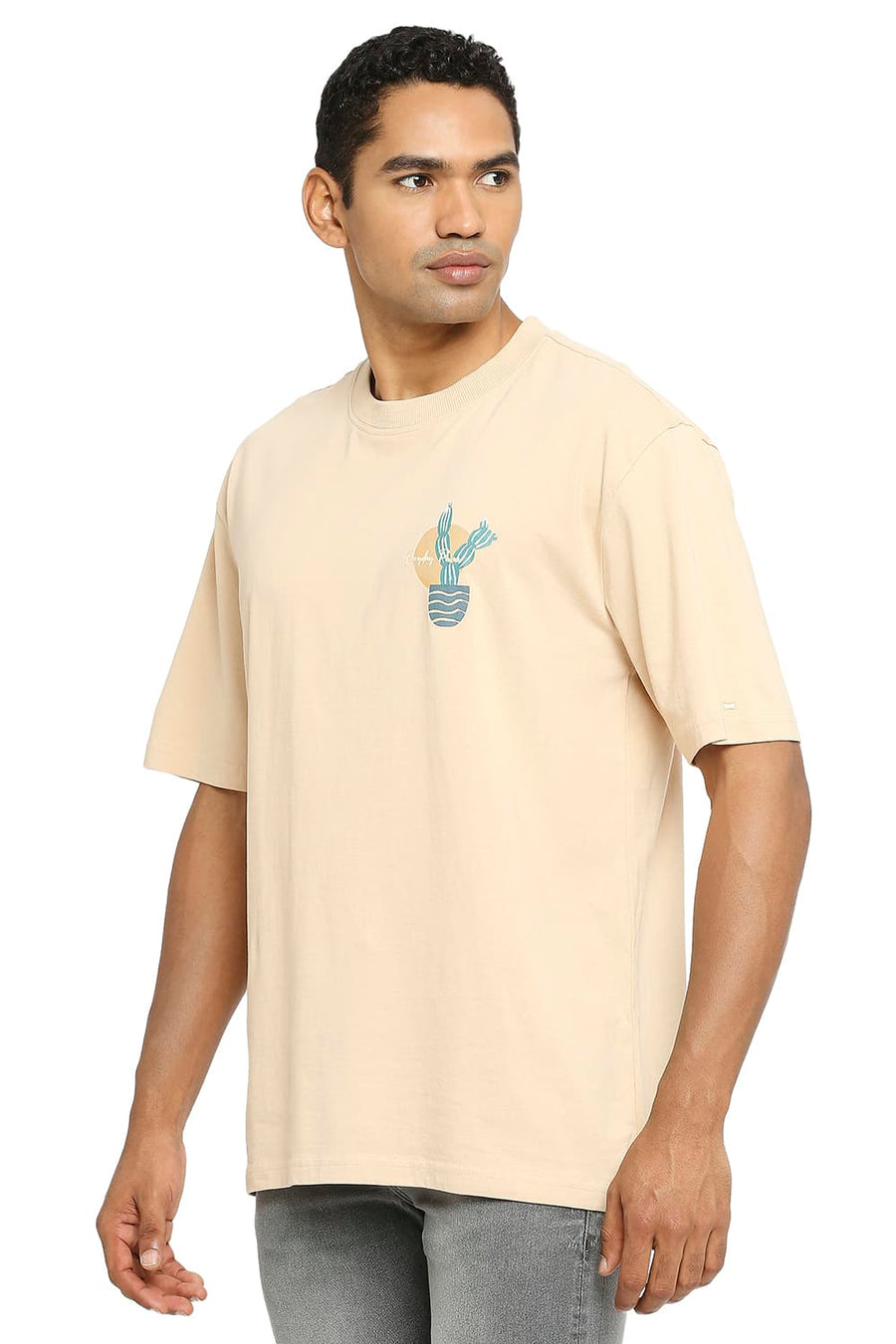 BASICS RELAXED FIT HAZELNUT CREW T-SHIRT