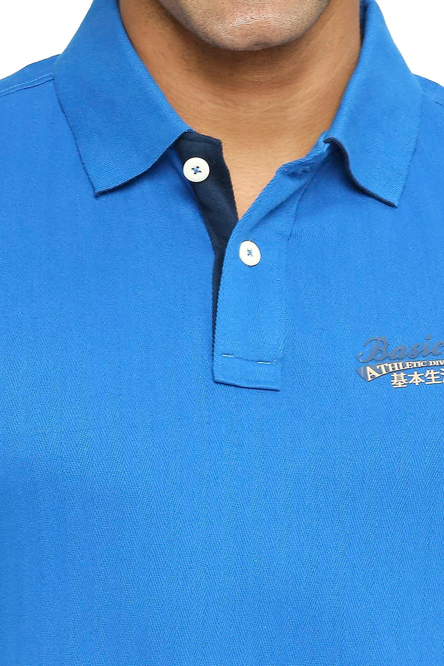 BASICS MUSCLE FIT IMPERIAL BLUE POLO T-SHIRT