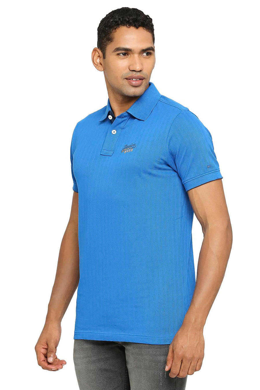 BASICS MUSCLE FIT IMPERIAL BLUE POLO T-SHIRT