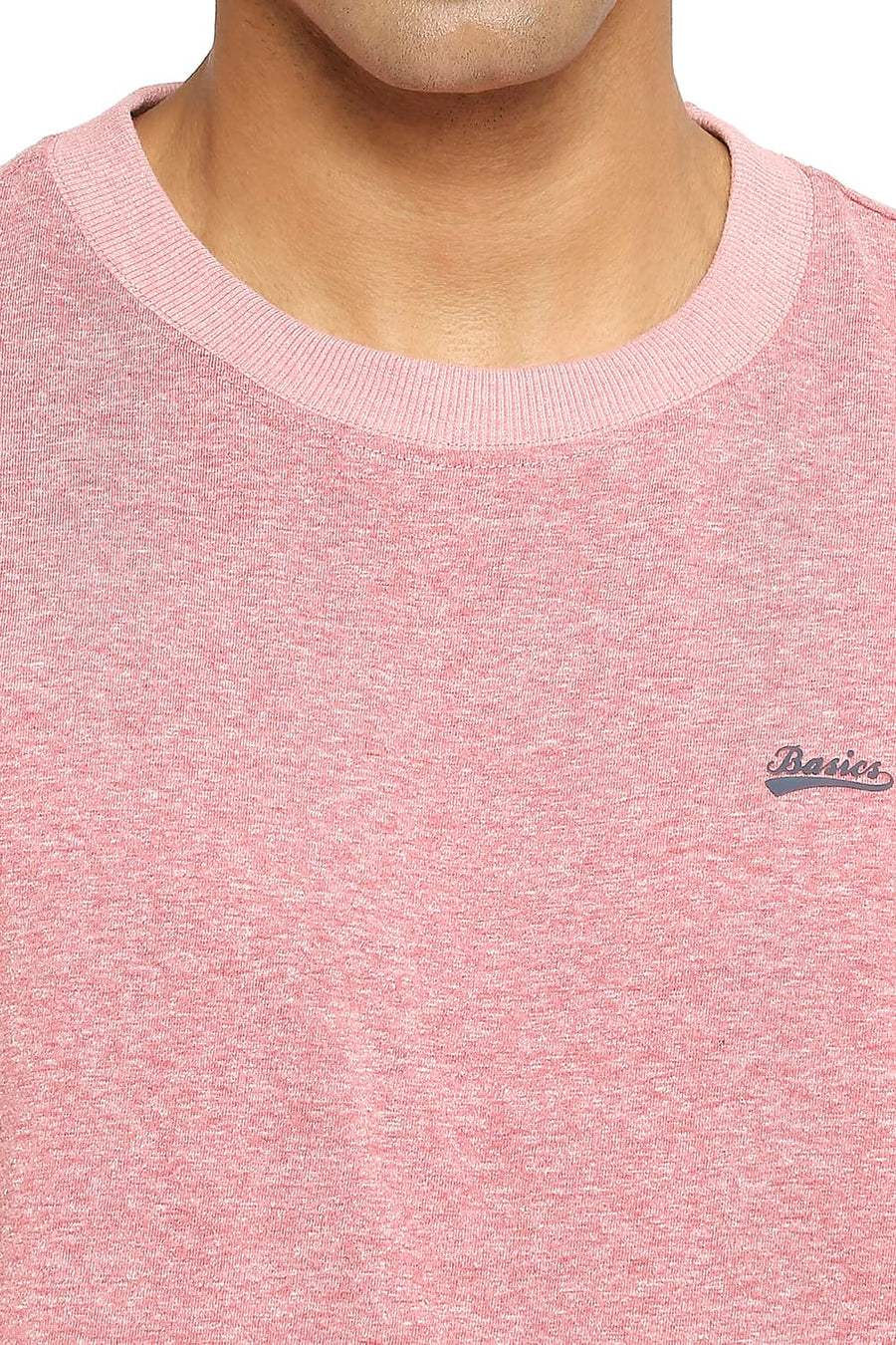 BASICS RELAXED FIT SLATE ROSE CREW T-SHIRT