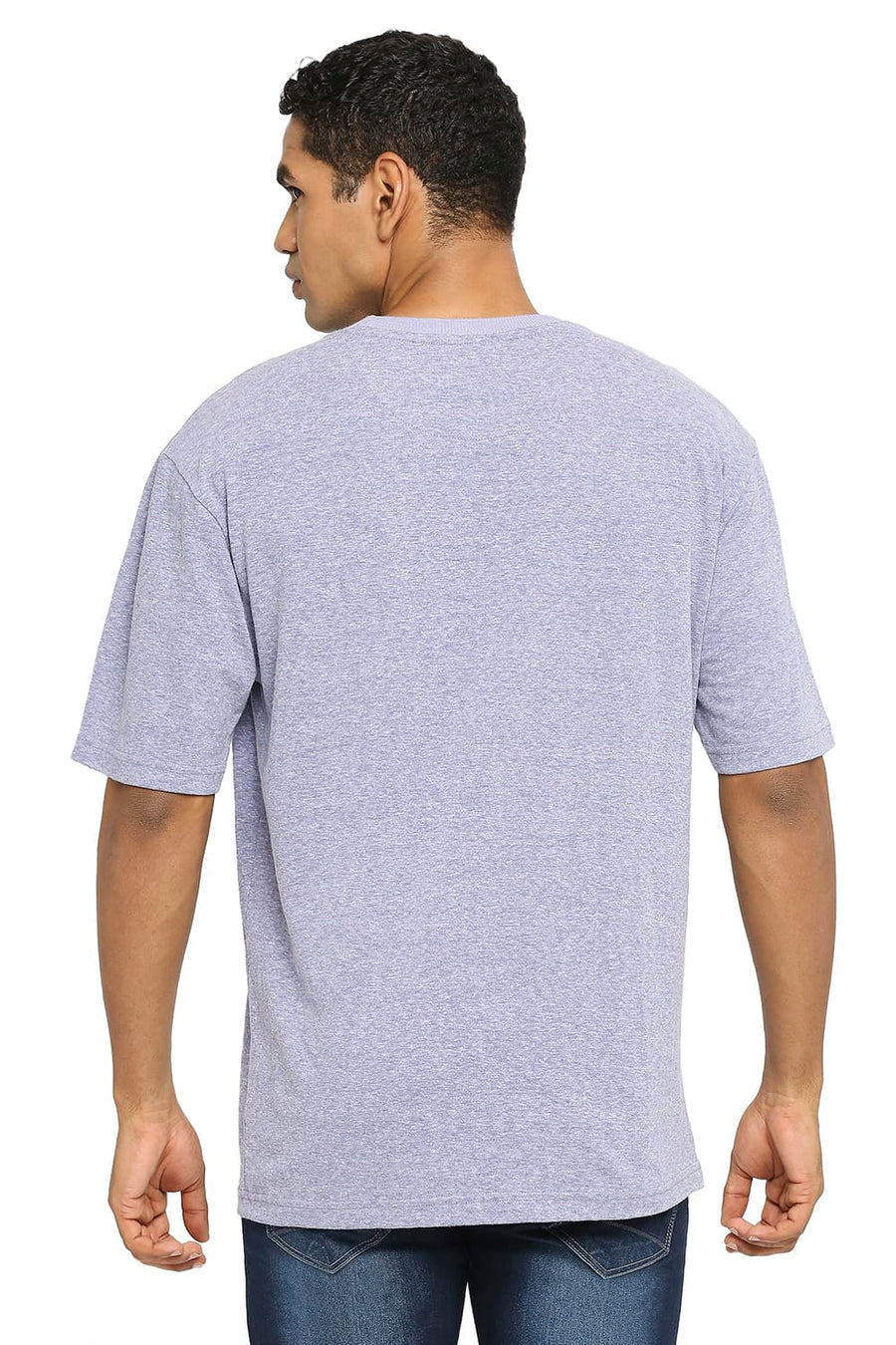 BASICS RELAXED FIT DUSTED PERI CREW T-SHIRT