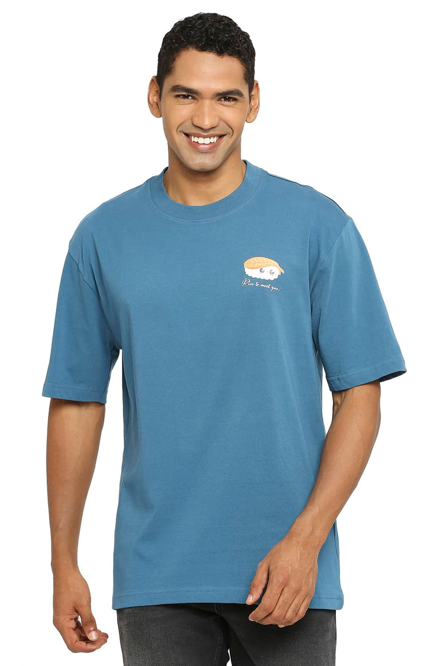 BASICS RELAXED FIT MIDNIGHT CREW T-SHIRT